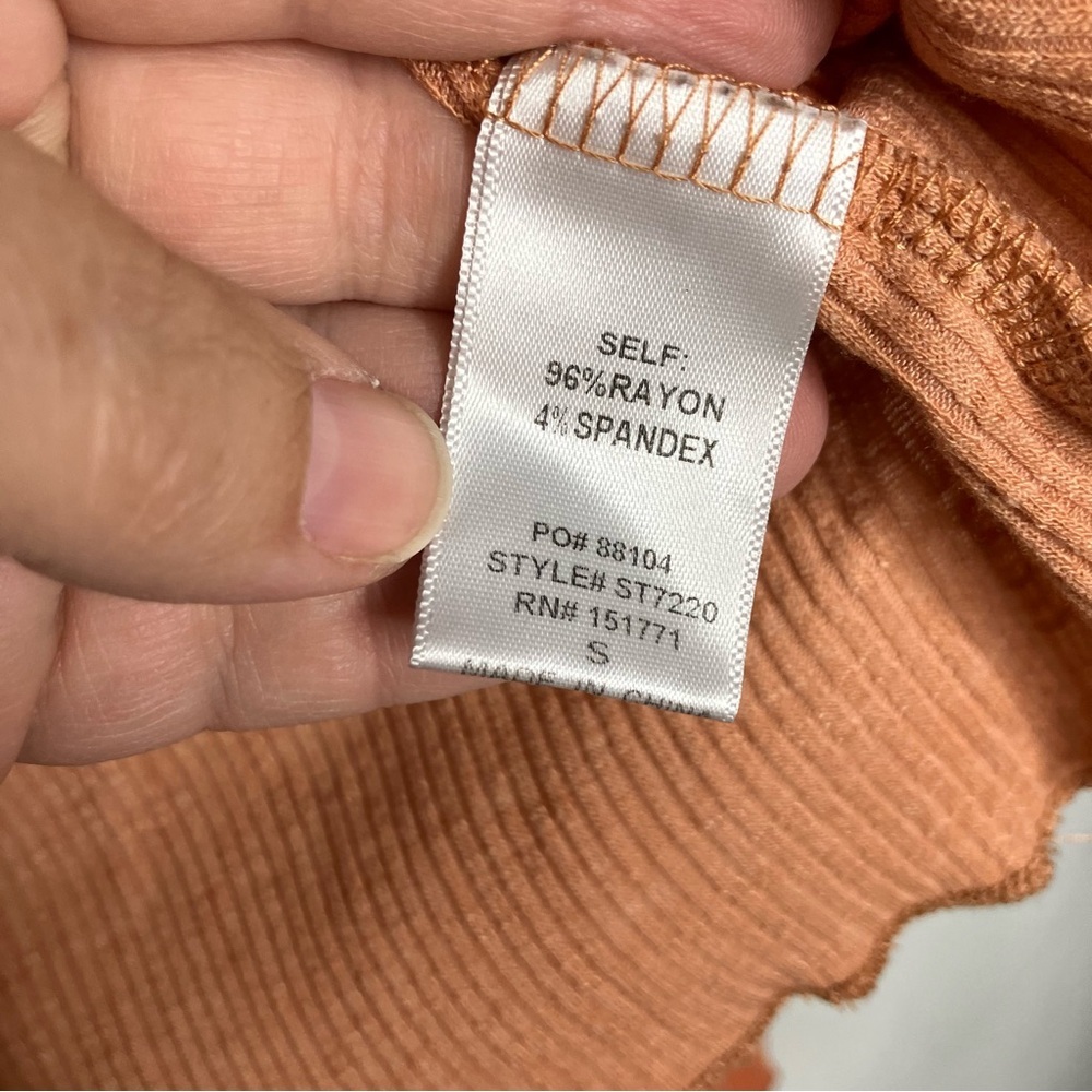 Le Lis long‎ sleeve patchwork cropped top orange … - image 3